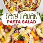 Italian Pasta Salad Pinterest graphic.