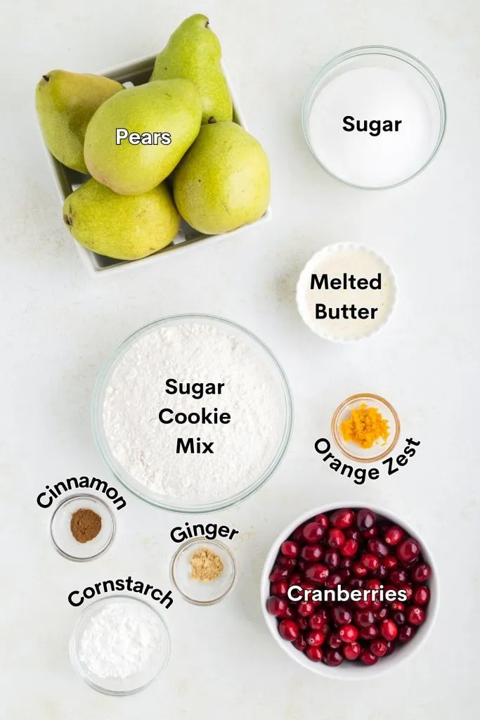 Ingredients displayed in bowls on counter. 