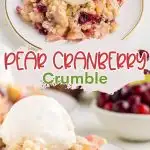 Cranberry Pear Sugar Cookie Crumble Pinterest graphic.