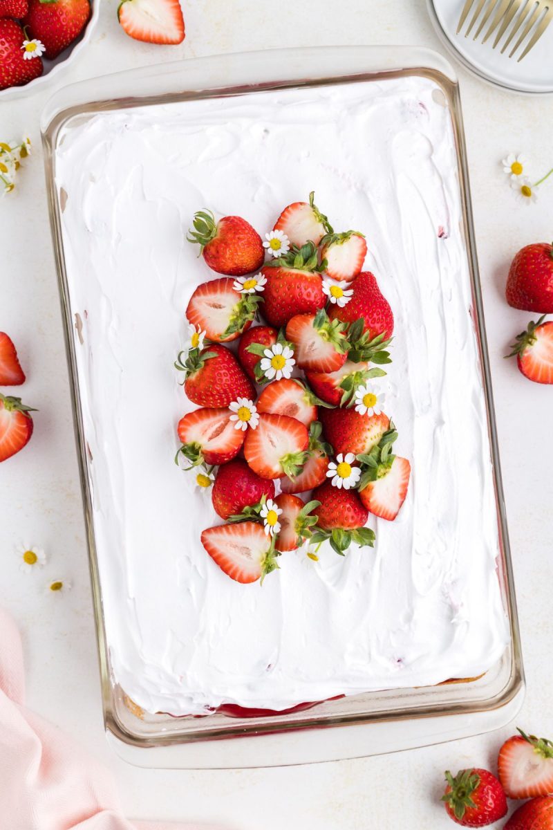 Strawberry Shortcake Poke Cake - Semi Homemade Kitchen