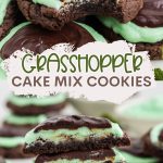 Grasshopper Cake Mix Cookies Pinterest graphic.