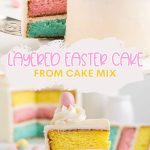 Layered Easter Cake Pinterest graphic.