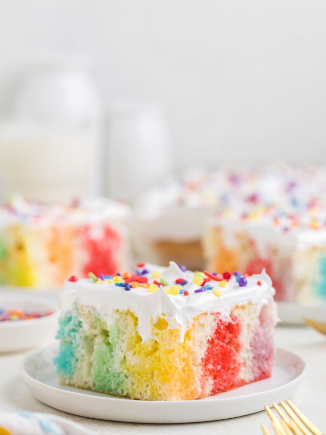 Rainbow Jello Poke Cake Story