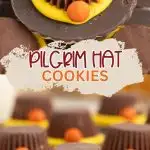 Pilgrim Hat Cookies Pinterest graphic.