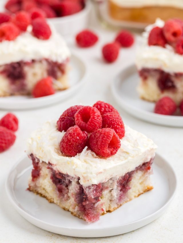 Coconut Raspberry Poke Cake Story