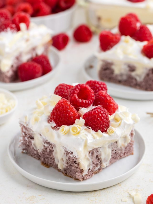 White Chocolate Raspberry Poke Cake Story