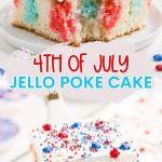 4th of July Poke Cake Pinterest graphic.