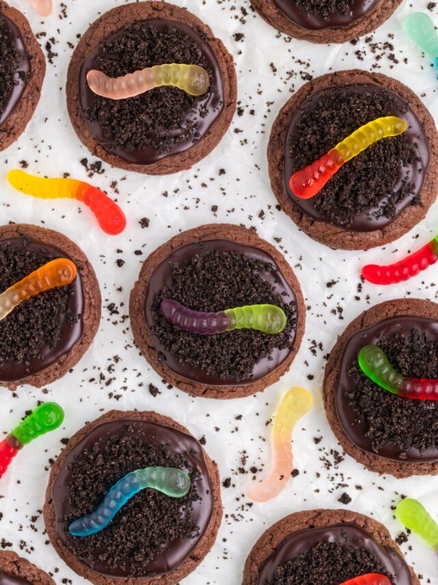 Dirt and Worm Cake Mix Cookies Story