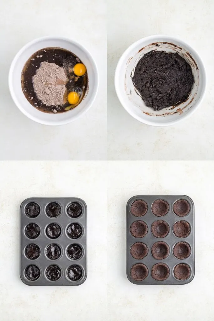 Process to make the dough and bake the cookie cups.