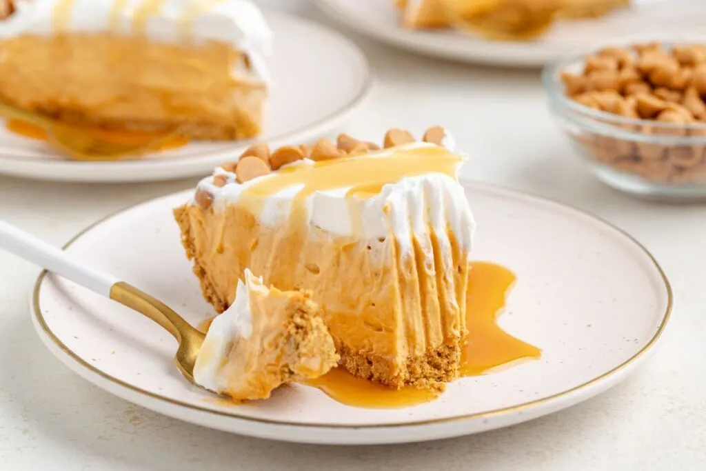 No bake butterscotch pie with butterscotch sauce.