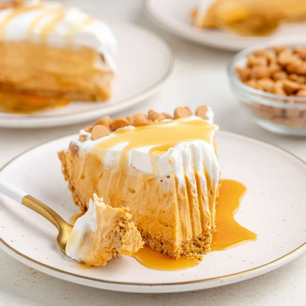 Creamy no-bake butterscotch pie.