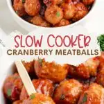 3-Ingredient Cranberry Meatballs Pinterest graphic.