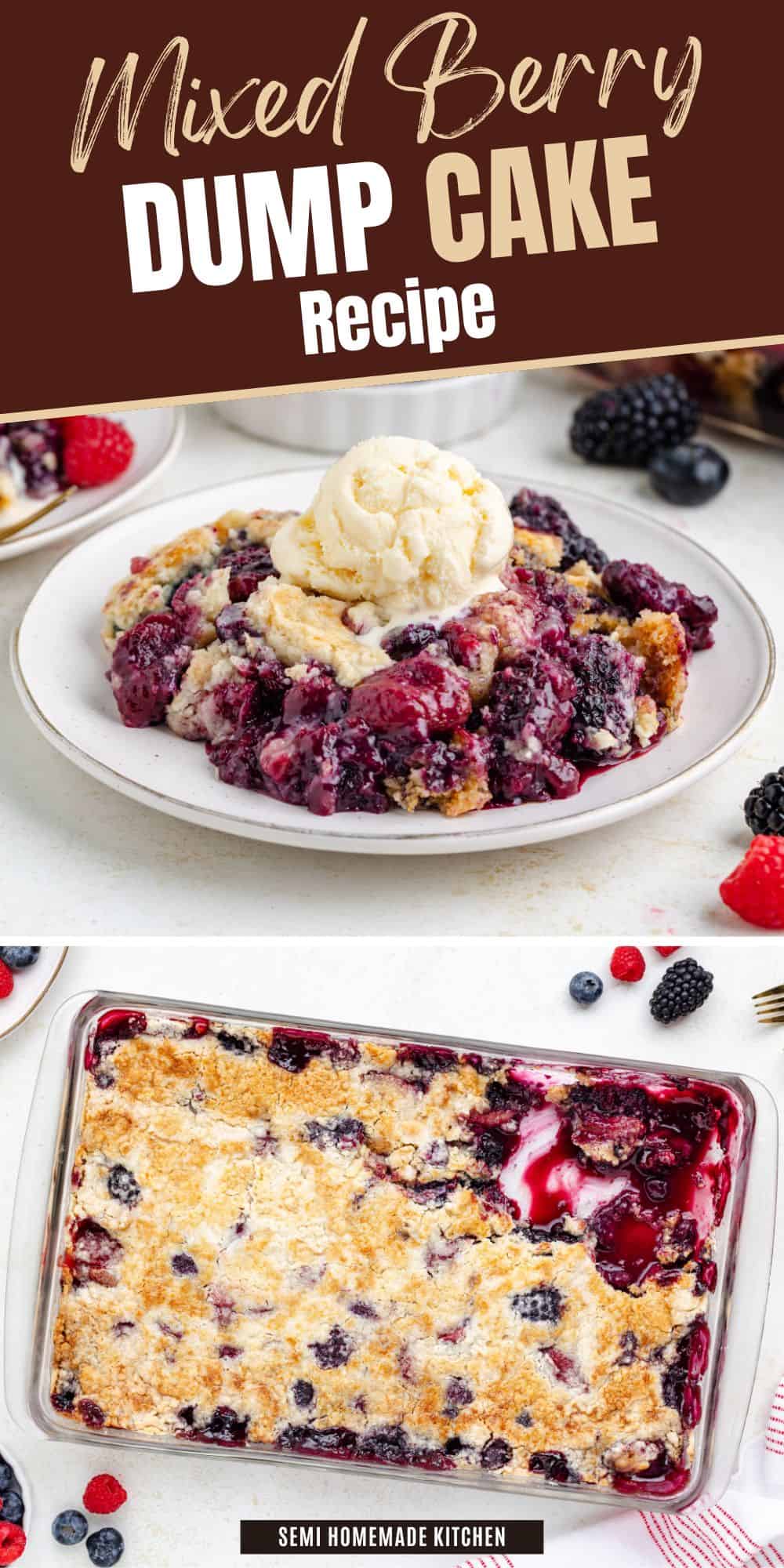 Mixed Berry Dump Cake with Frozen Berries - Semi Homemade Kitchen